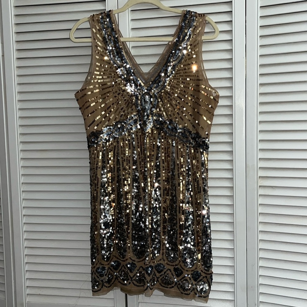 Boston Proper fully lined Sequin cocktail party dress